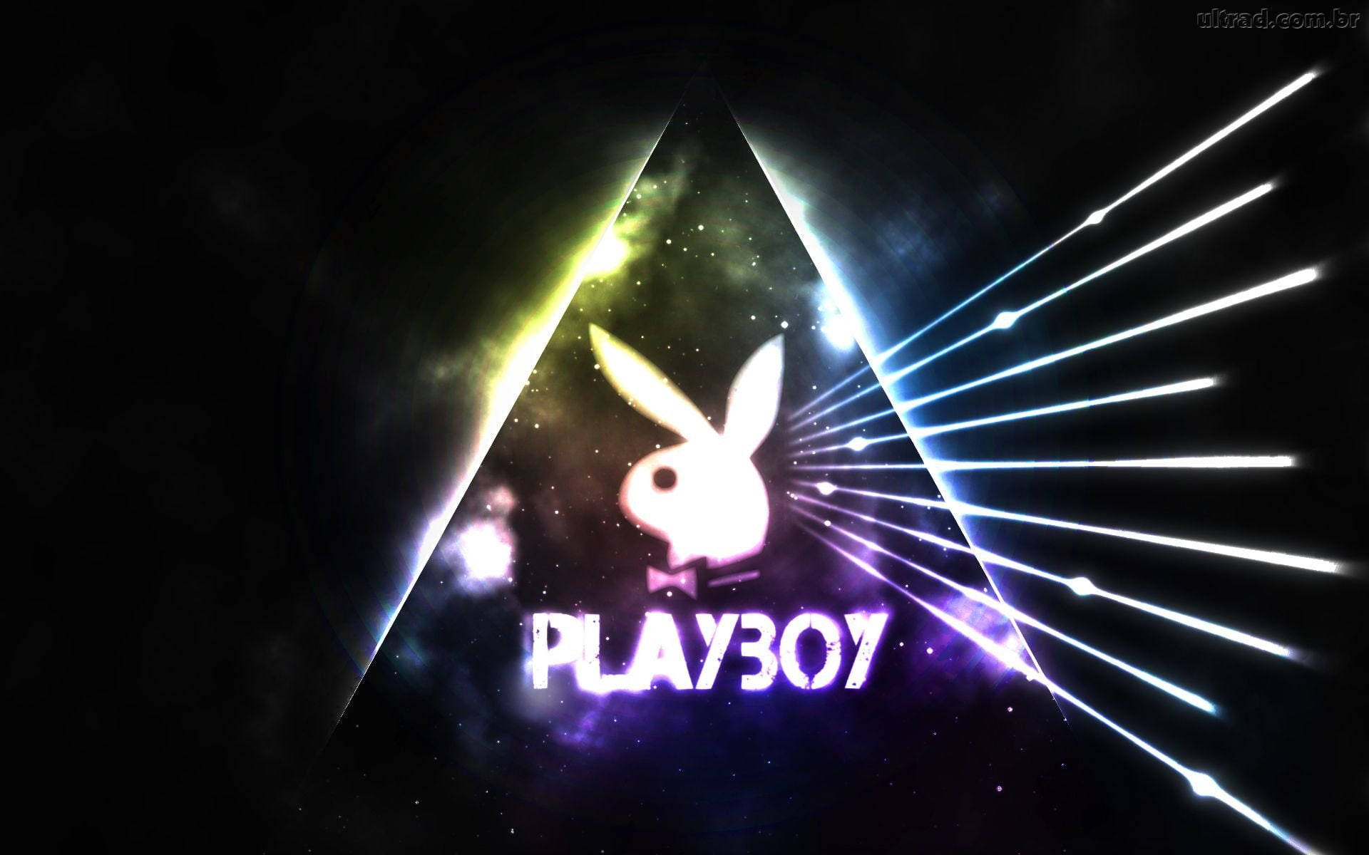 Playboy Logo With Glowing Rays Background