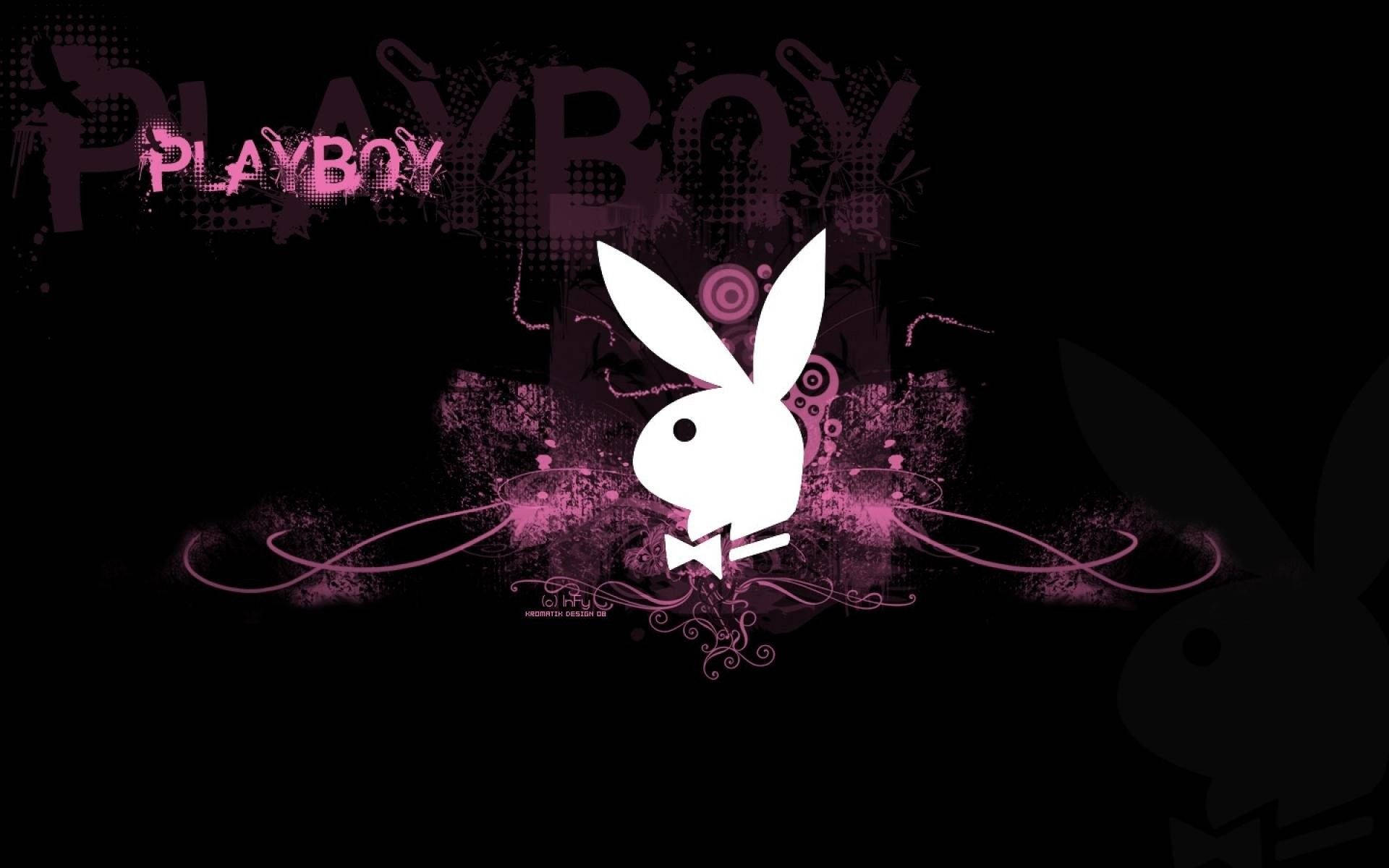 Playboy Logo With Swirl Patterns Background