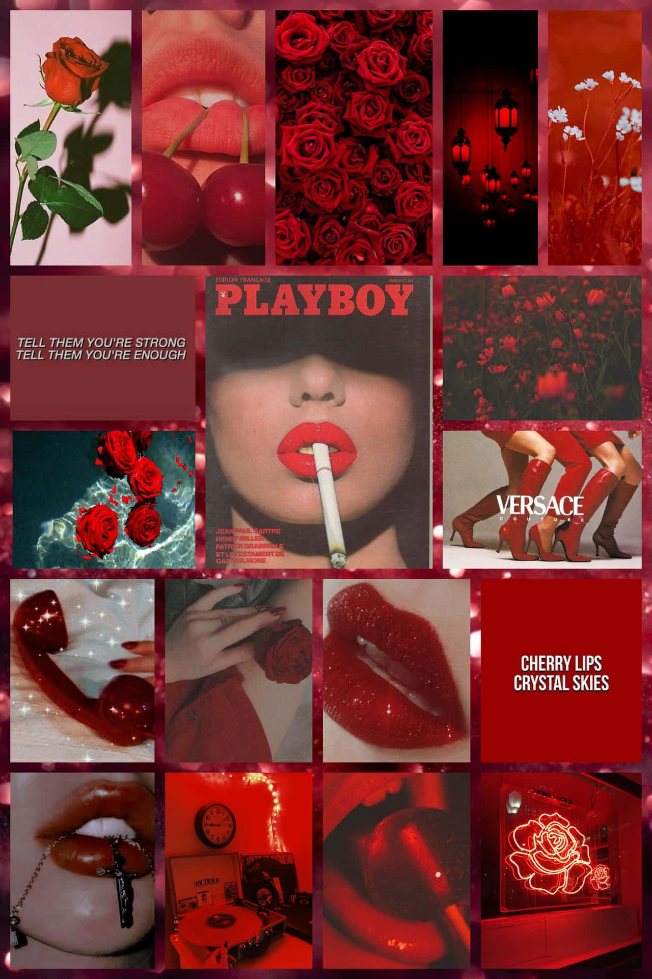 Playboy - Red Roses - Collage Background