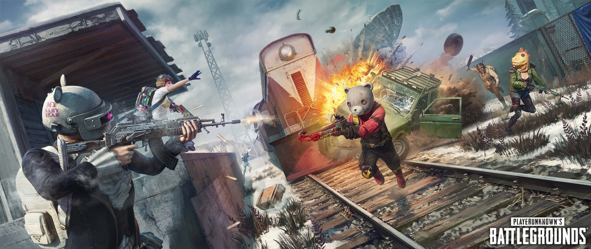 Player Unknown Battlegrounds Train Fight Background