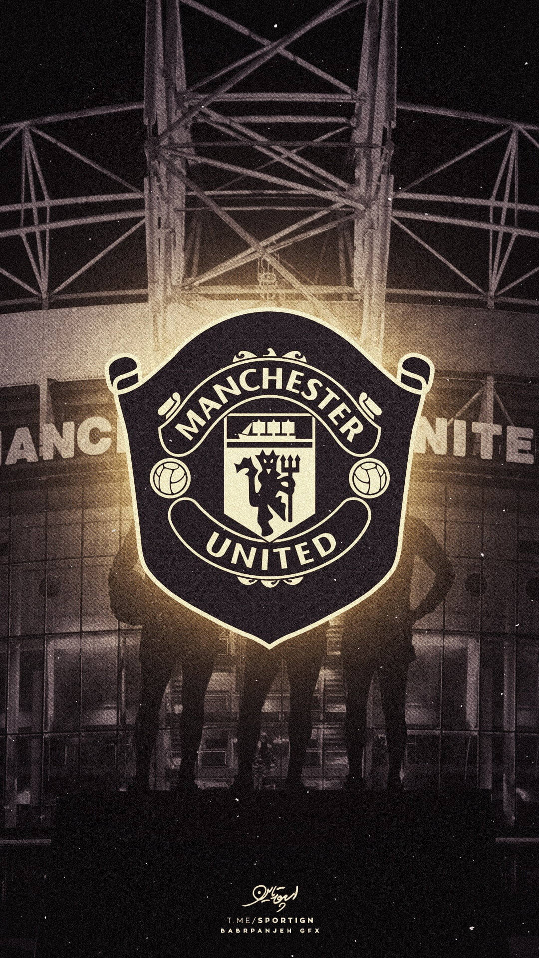 Players’ Silhouette Behind Manchester United Mobile Background