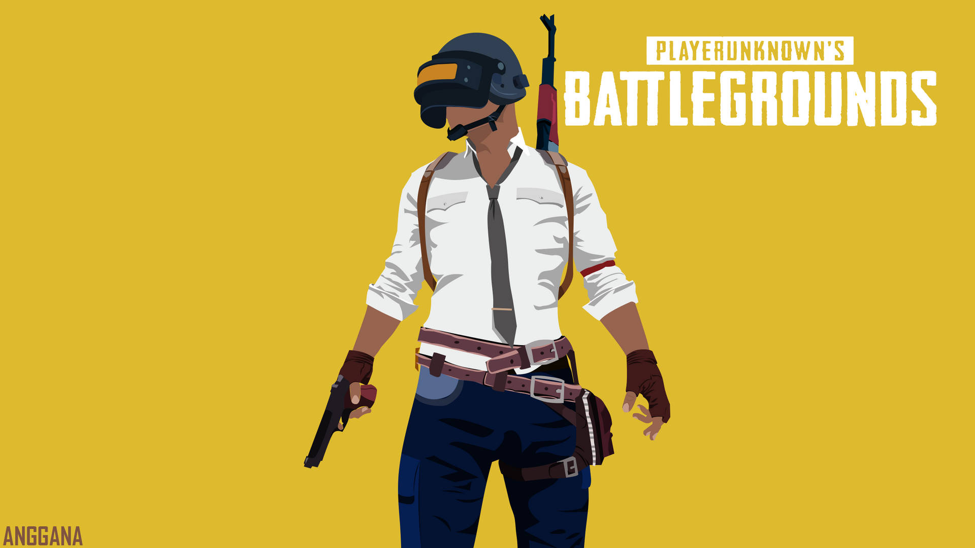 Playerunknown's Battlegrounds Digital Art In Yellow Background