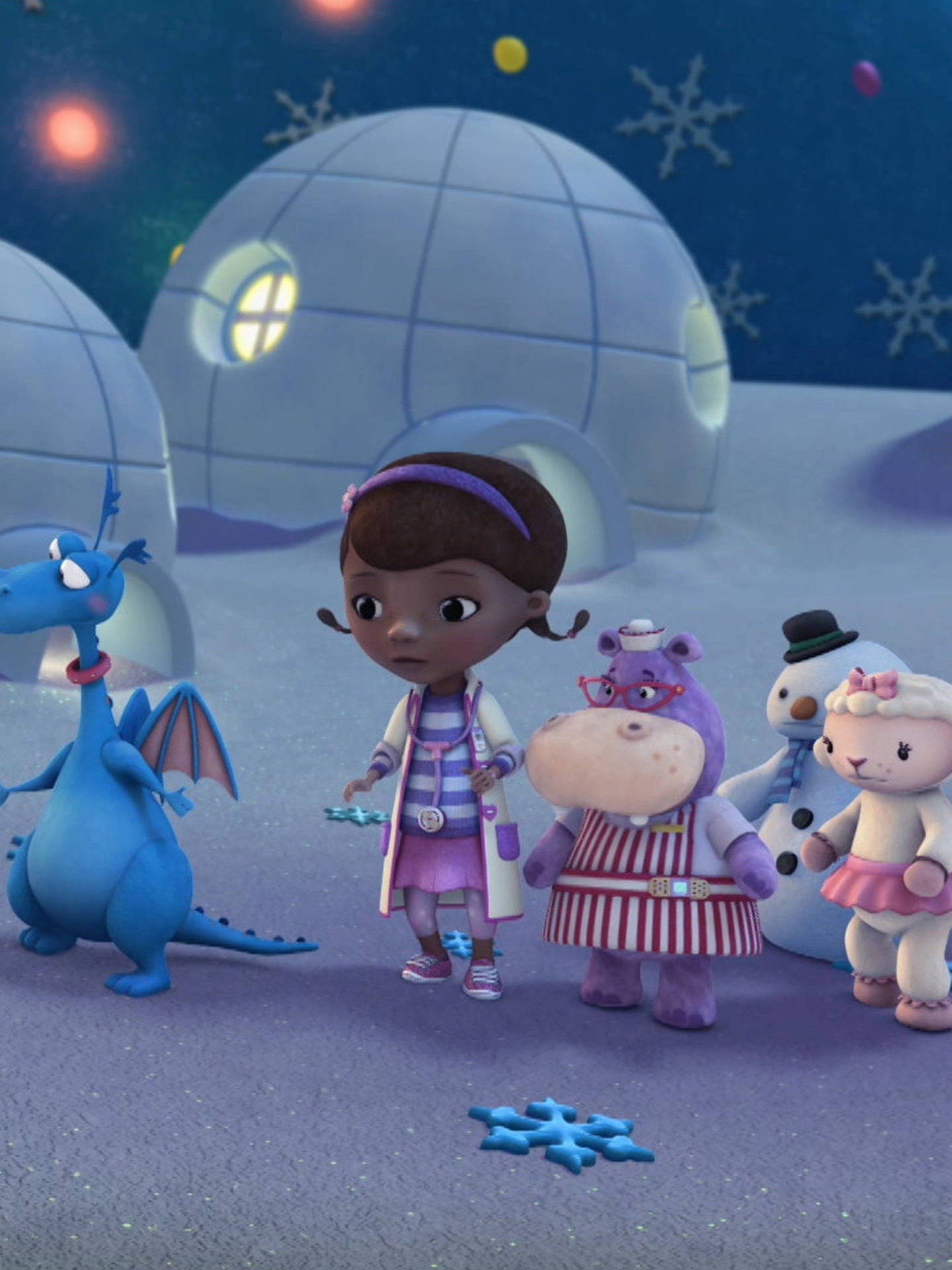 Playful Doc Mcstuffins With Chilly Background