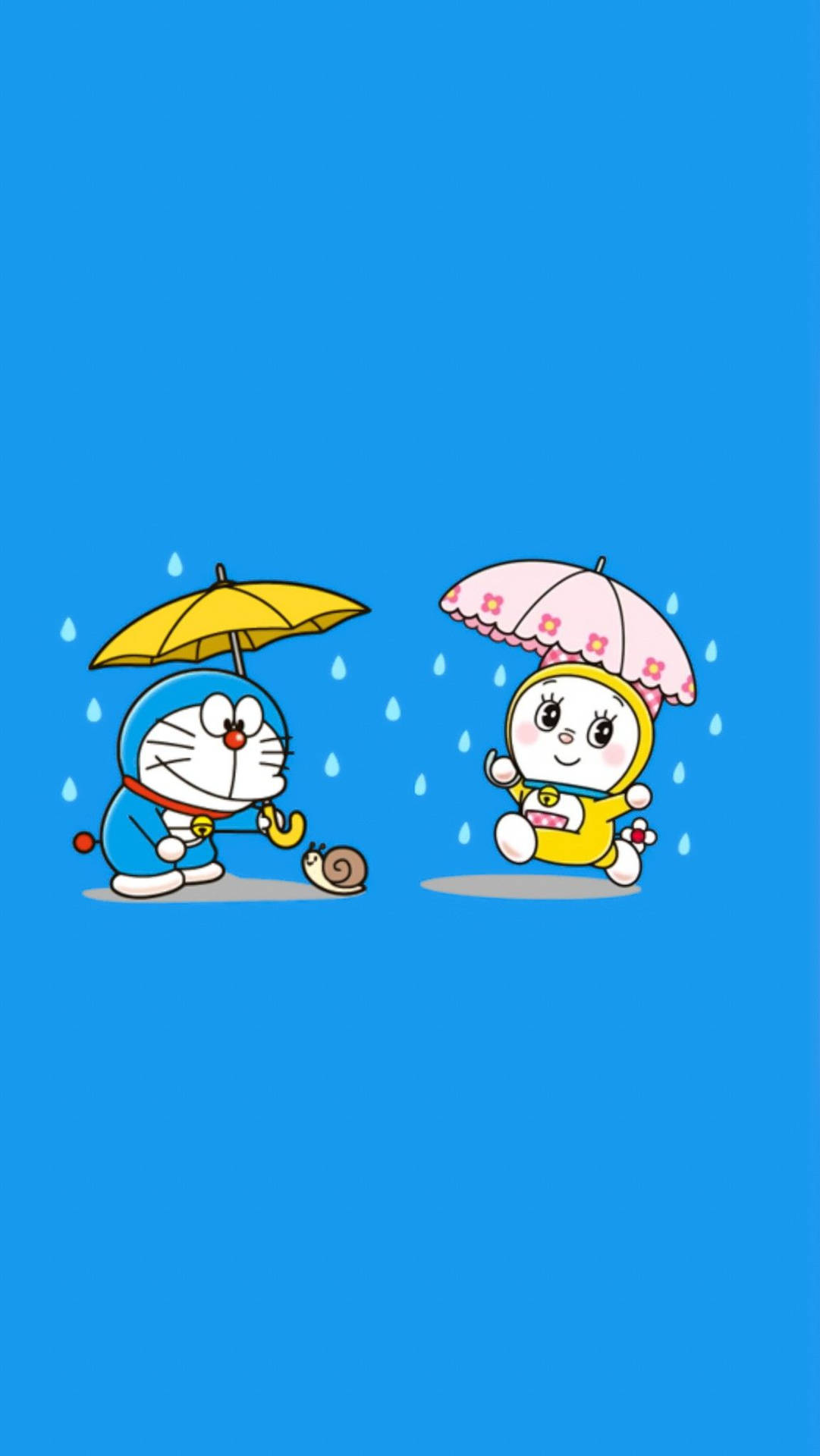 Playful Dorami And Doraemon Iphone Background