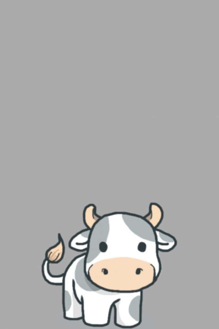 Playful Kawaii Cow Ready To Enjoy The Day