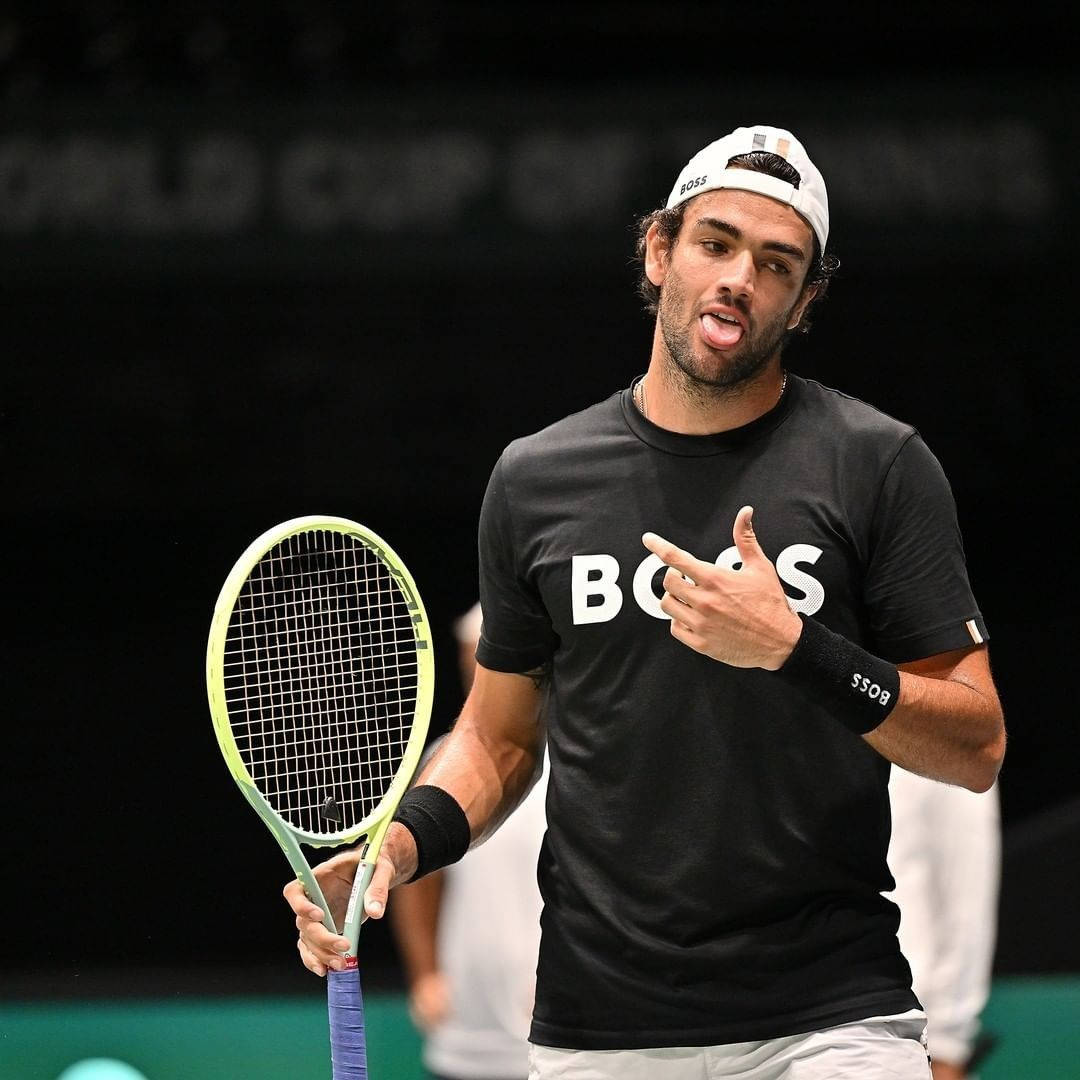 Playful Moment Of Italian Tennis Star, Matteo Berrettini