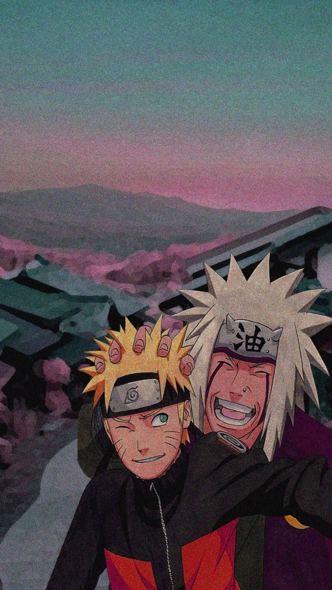 Playful Naruto And Jiraiya Background