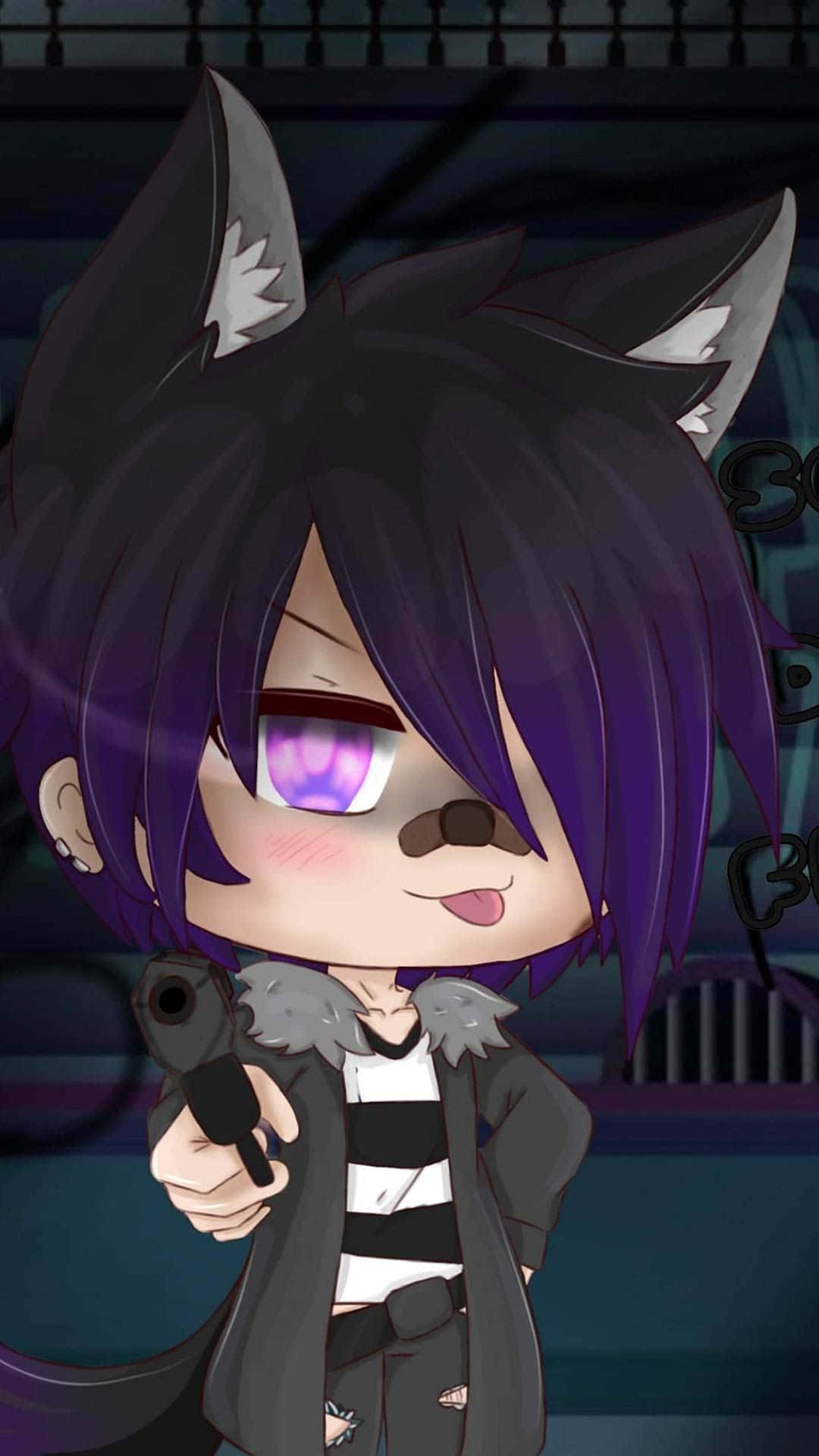 Playful Tomboy Character In Gacha Life Background