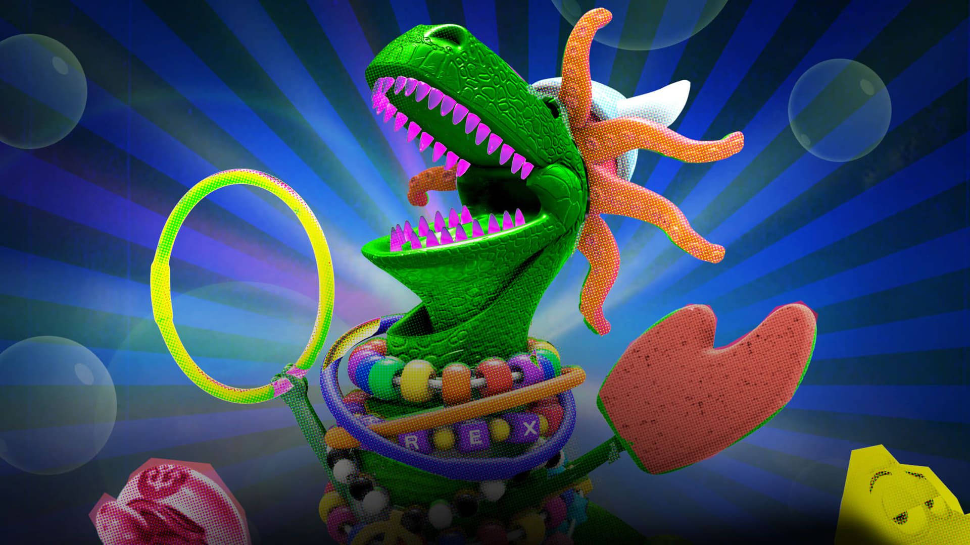 Playful Toy Story Rex Background