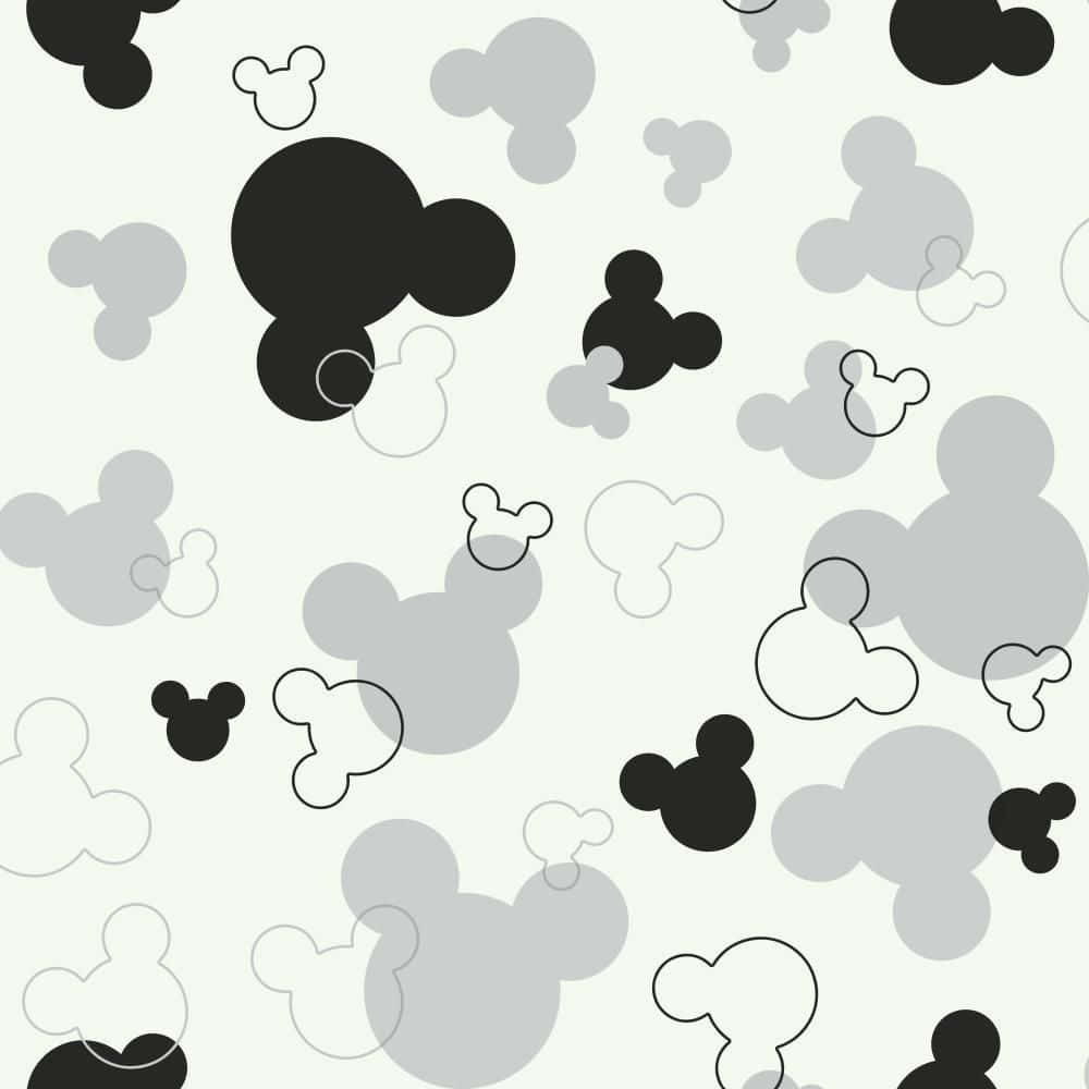 Playful White Mickey Mouse Background