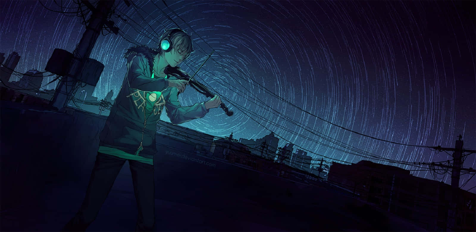 Playing In The Dark Music Anime Background