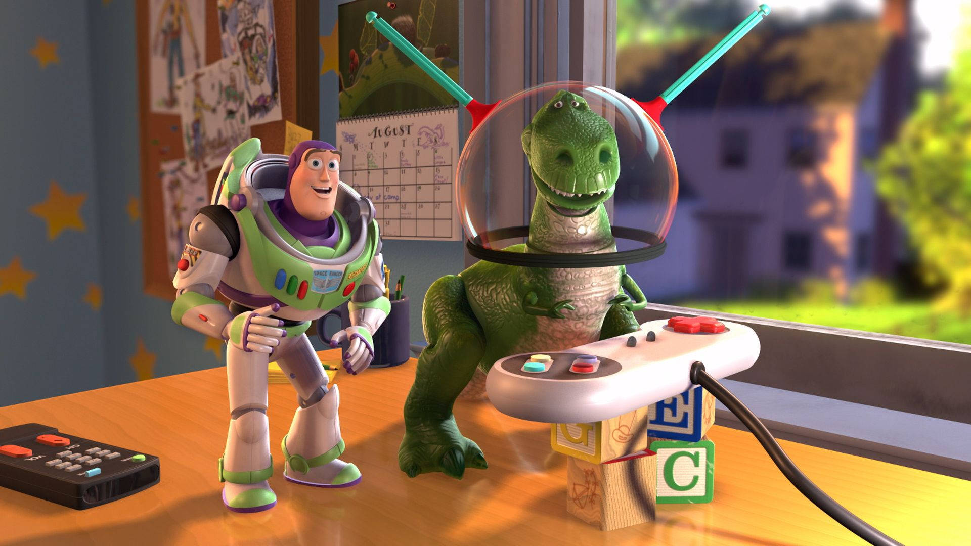 Playing Toy Story Rex Background