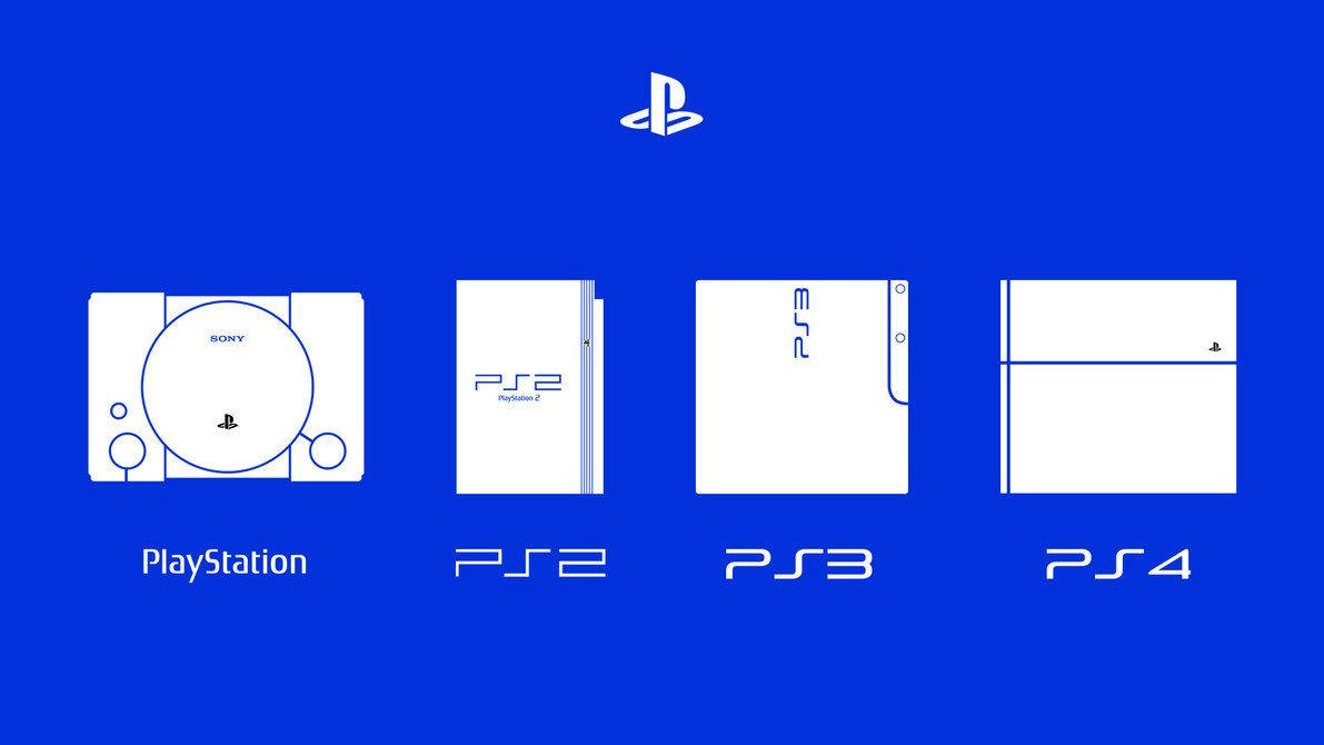 Playstation Consoles Blue Background