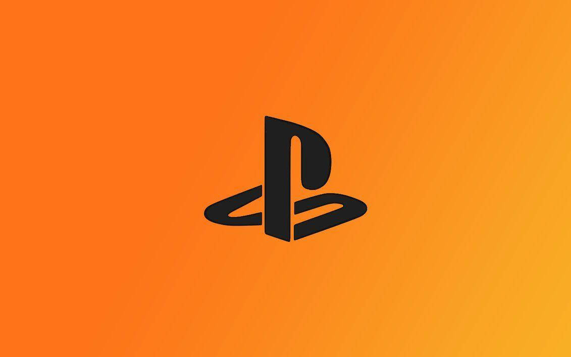 Playstation Gold And Black Background