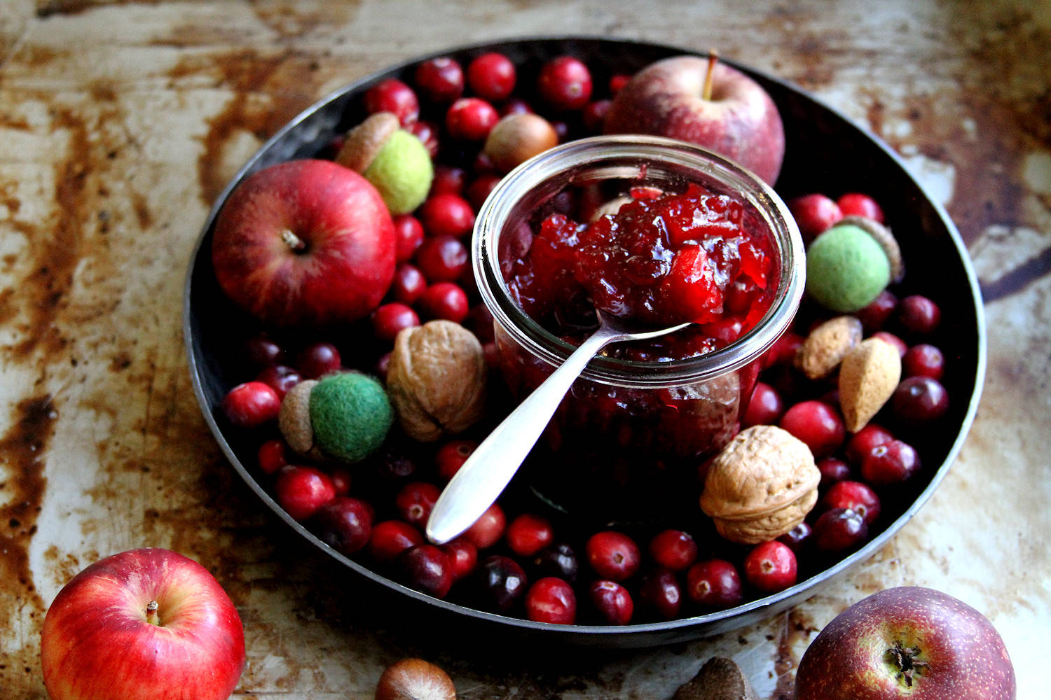 Plum Pear And Cranberry Background