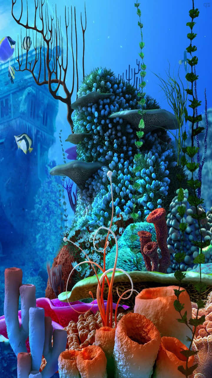 Plunge Into The World Of Color With Aquarium Iphone Background