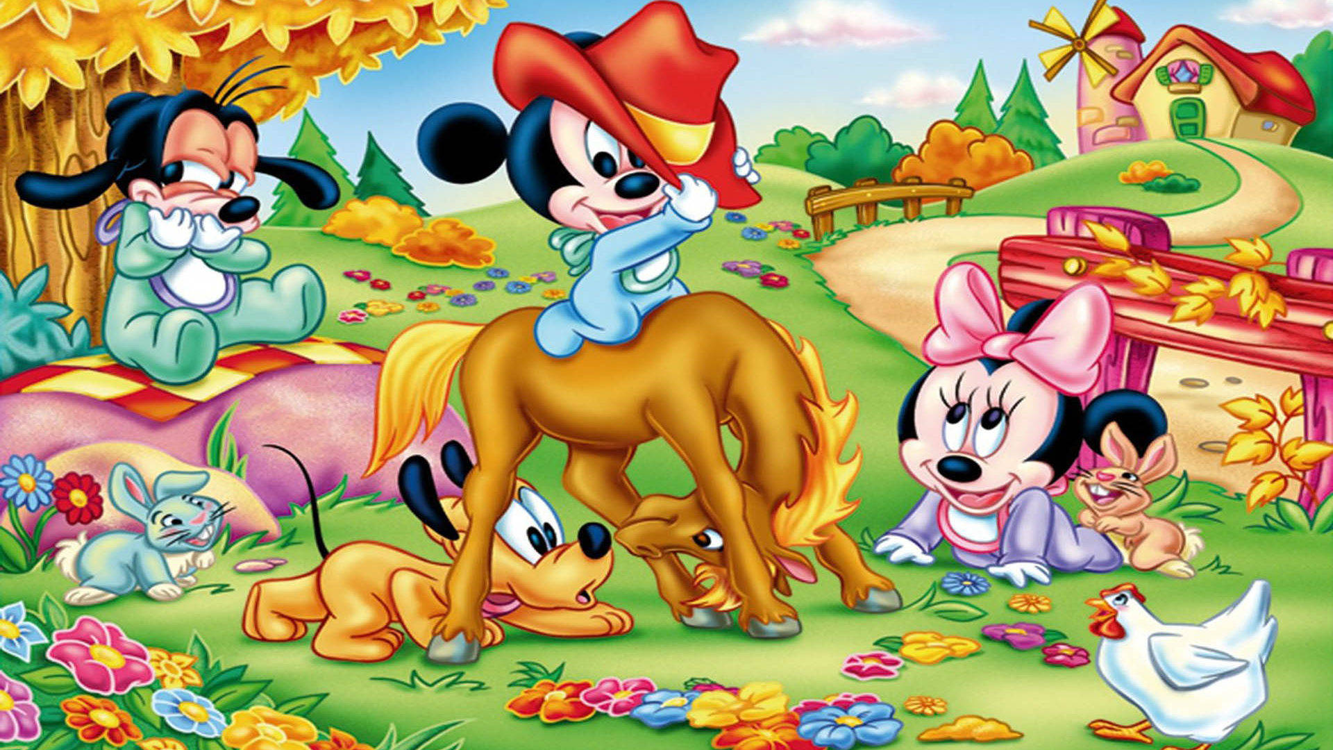 Pluto And Disney Babies Background