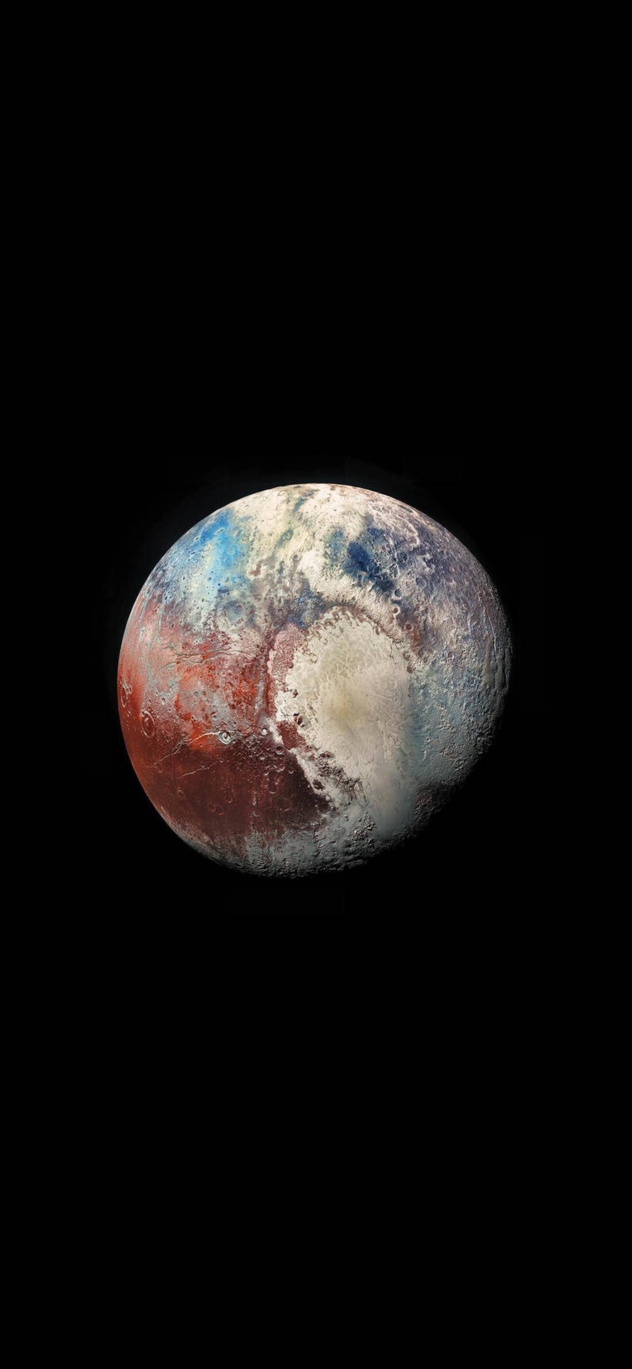 Pluto's Mysterious Surface Revealed In Stunning Amoled Background