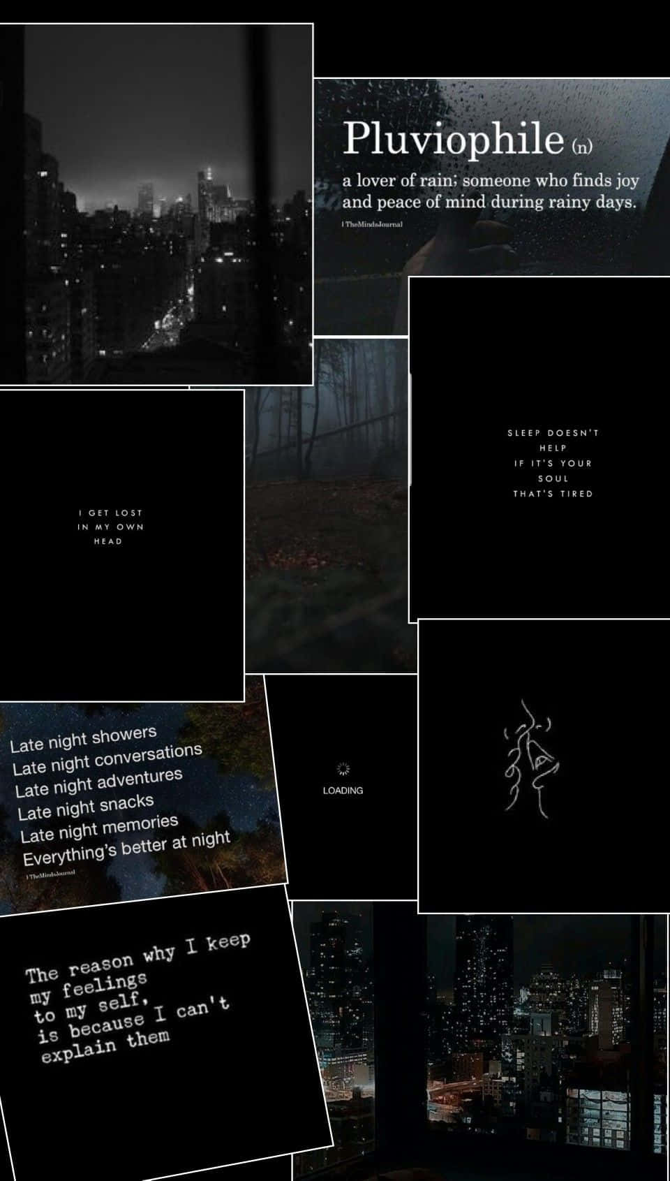 Pluviophile Tired Aesthetic Collage Background