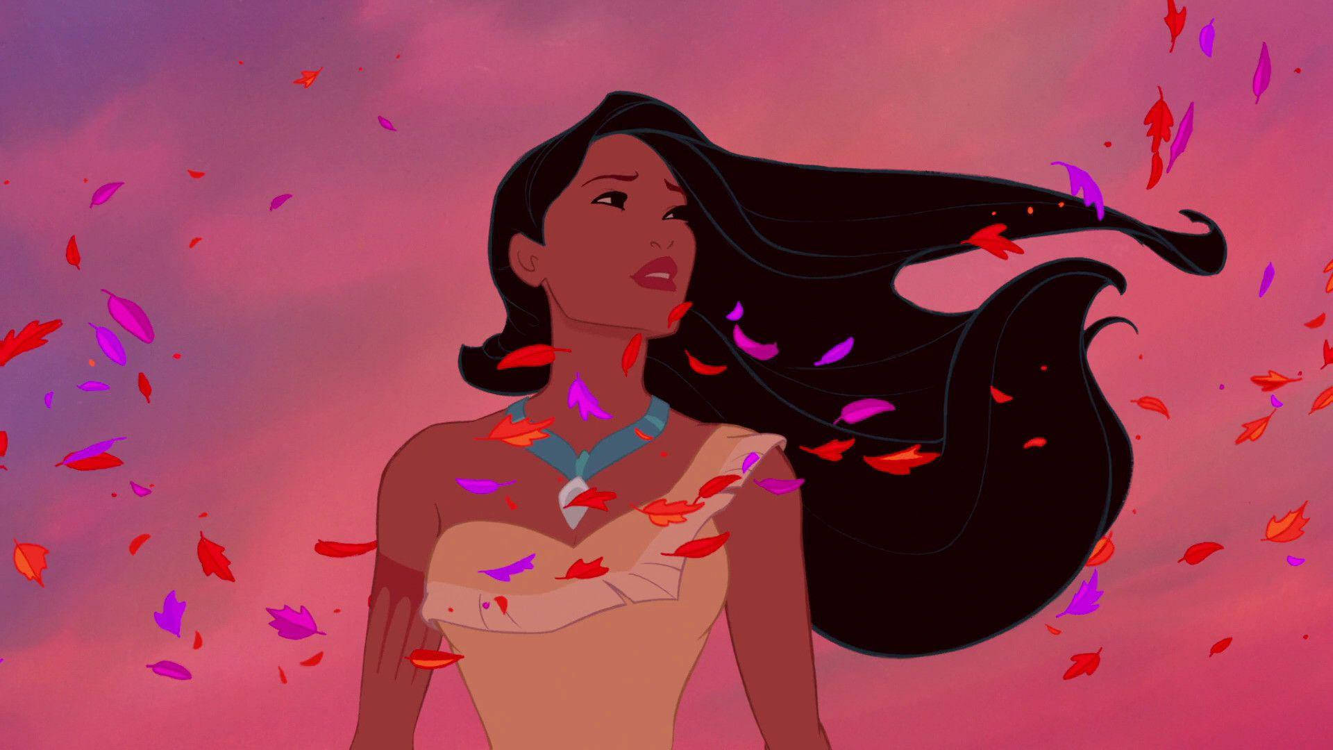 Pocahontas Hair Blown By The Wind Background
