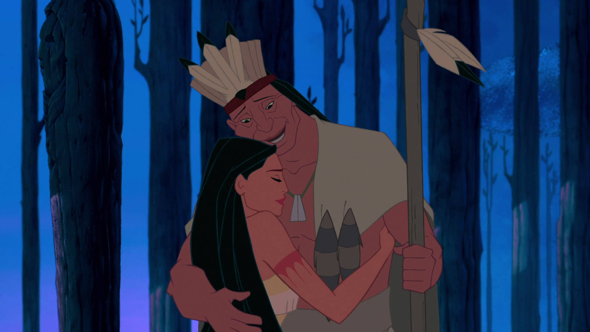 Pocahontas Hugs Father Background