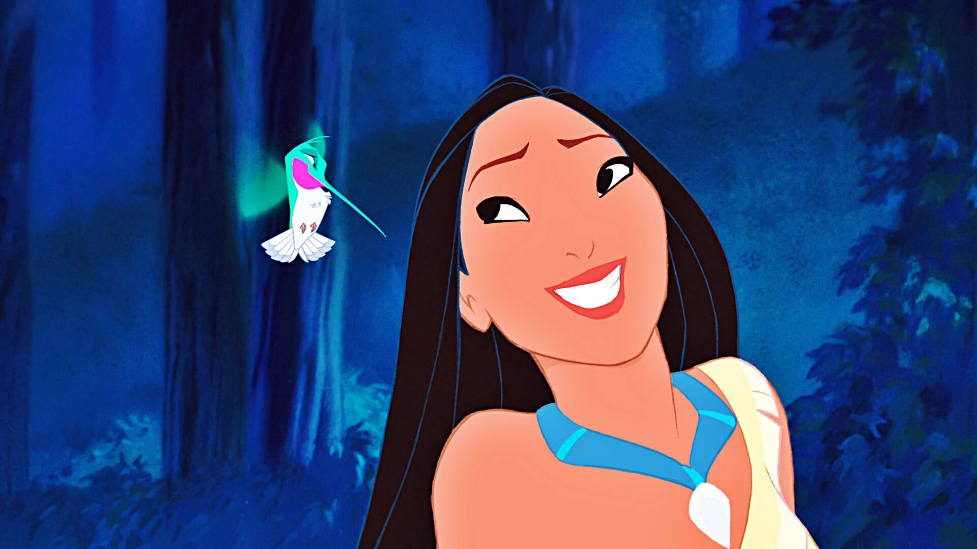 Pocahontas Smiling At Flit Background
