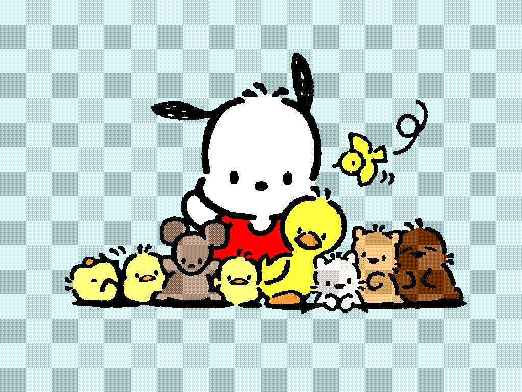 Pochacco And Animal Friends Background
