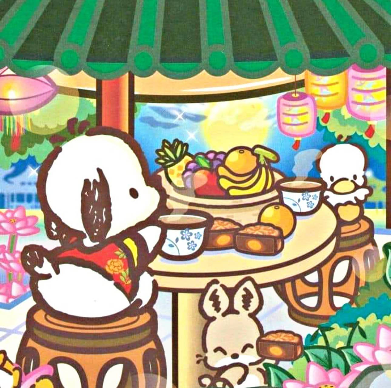 Pochacco Tea Party With Friends Background