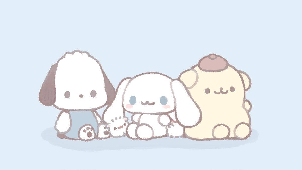 Pochacco With Cinnamonroll And Pompompurin Background