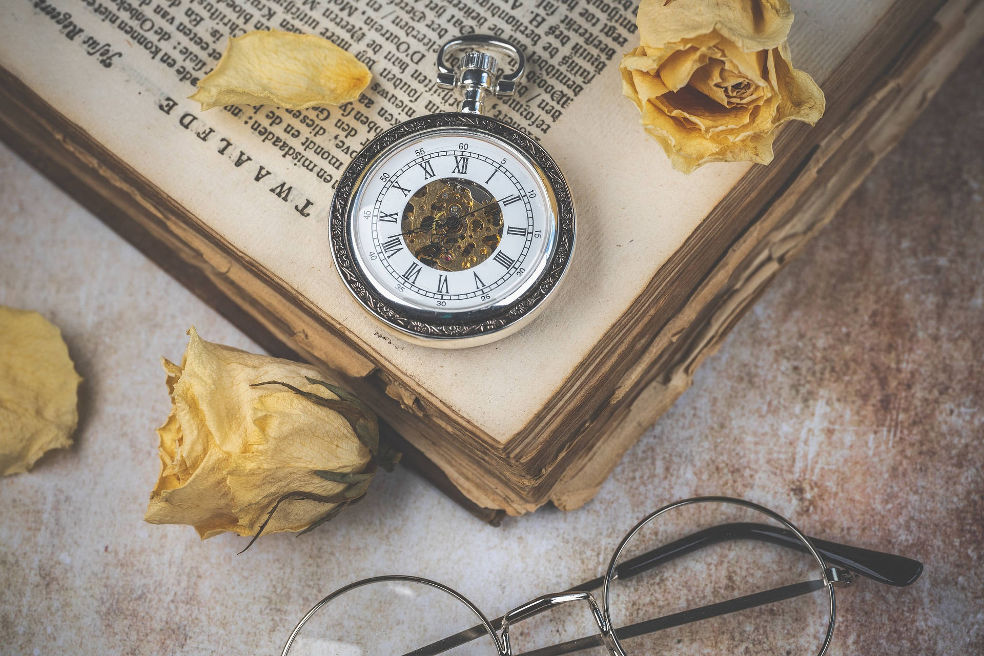 Pocket Watch Aesthetic Book Desktop