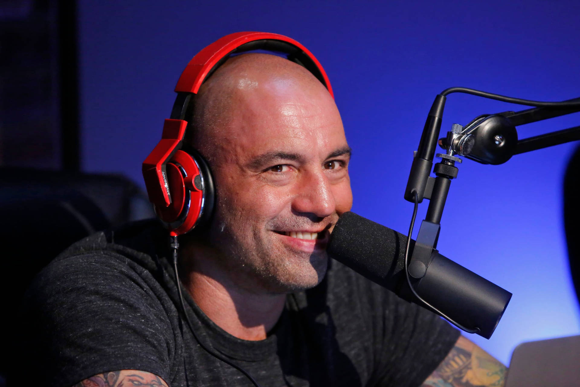 Podcast Icon, Joe Rogan Engrossed In Conversation Background