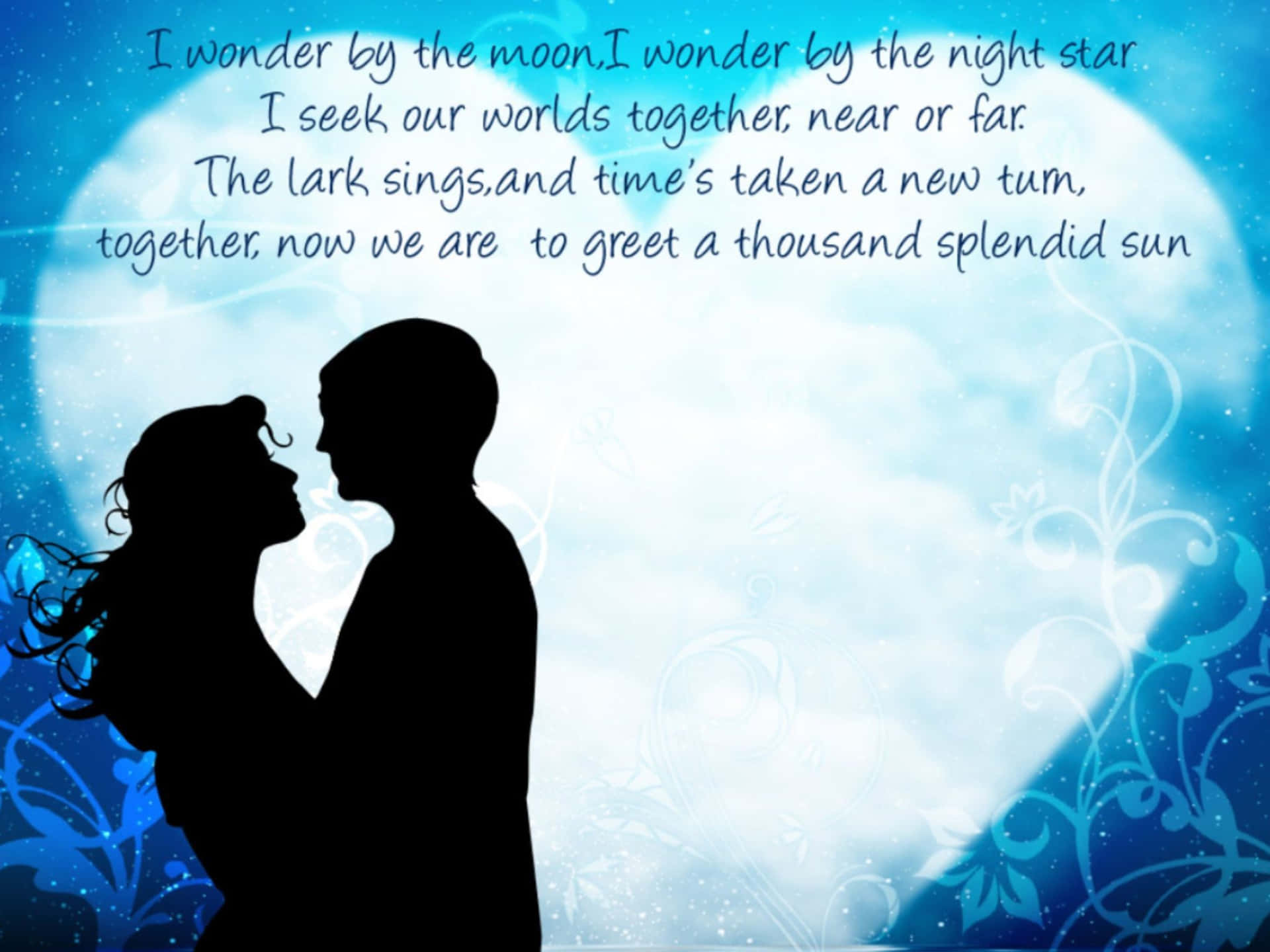 Poem With A Kissing Couple Background