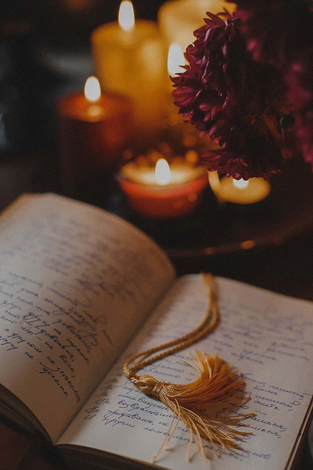 Poem With A Tassel Bookmark Background