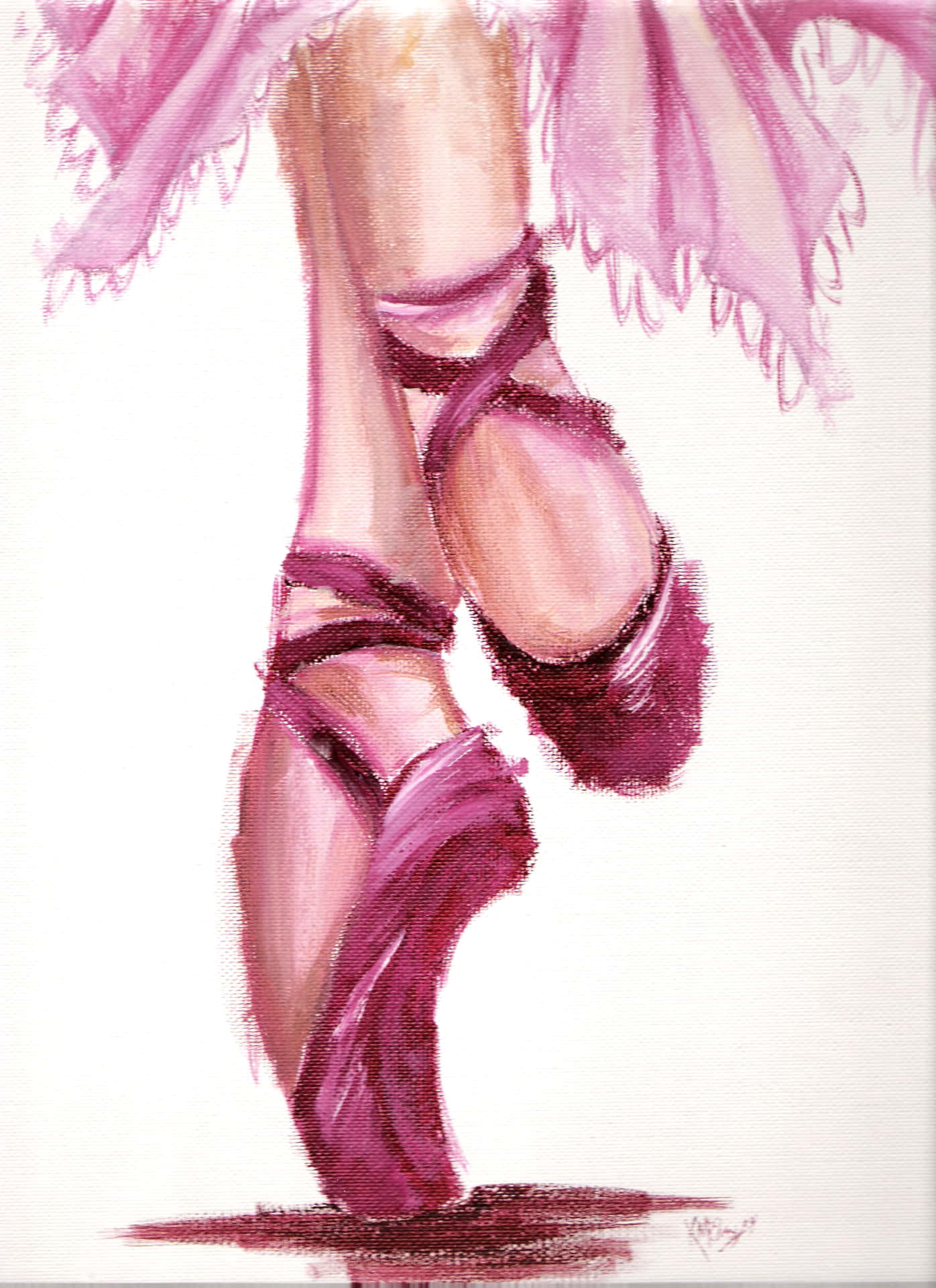 Pointe Shoes Pink Art Background