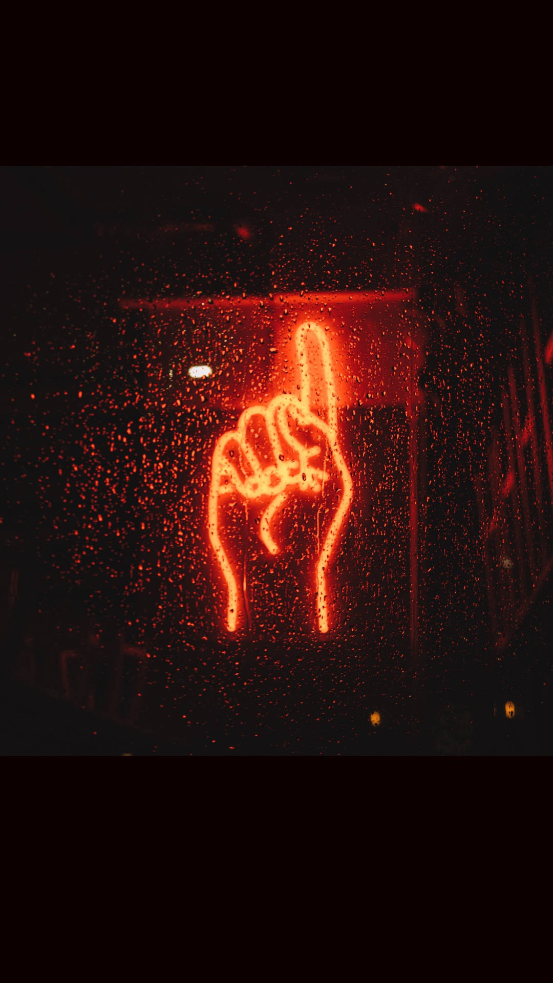 Pointing Hand Neon Red Iphone Background