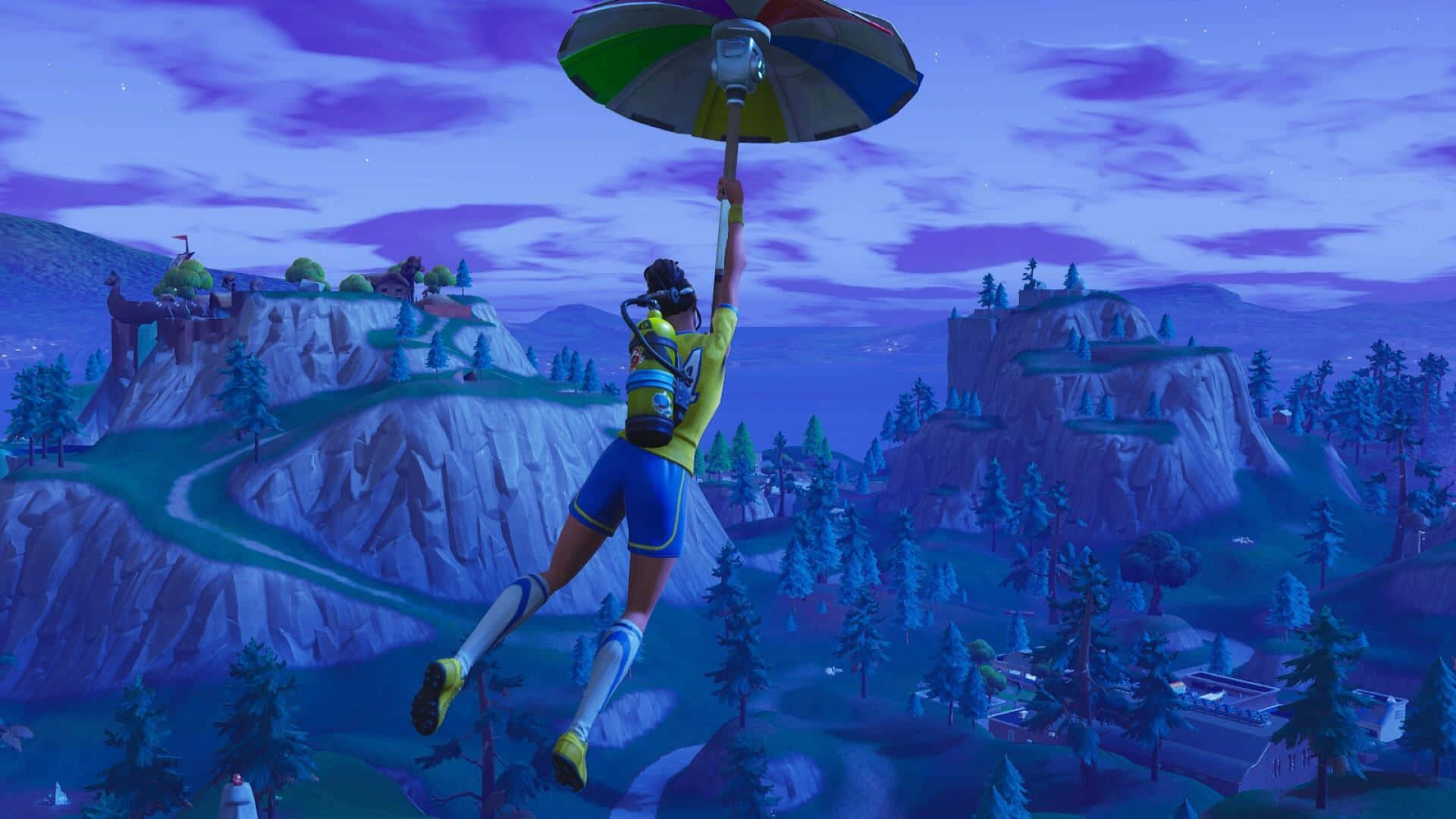 Poised Fortnite Girl Landing Background