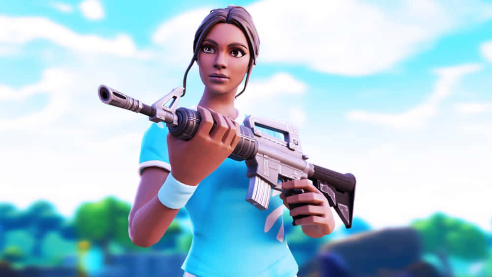 Poised Lady Shooter Background