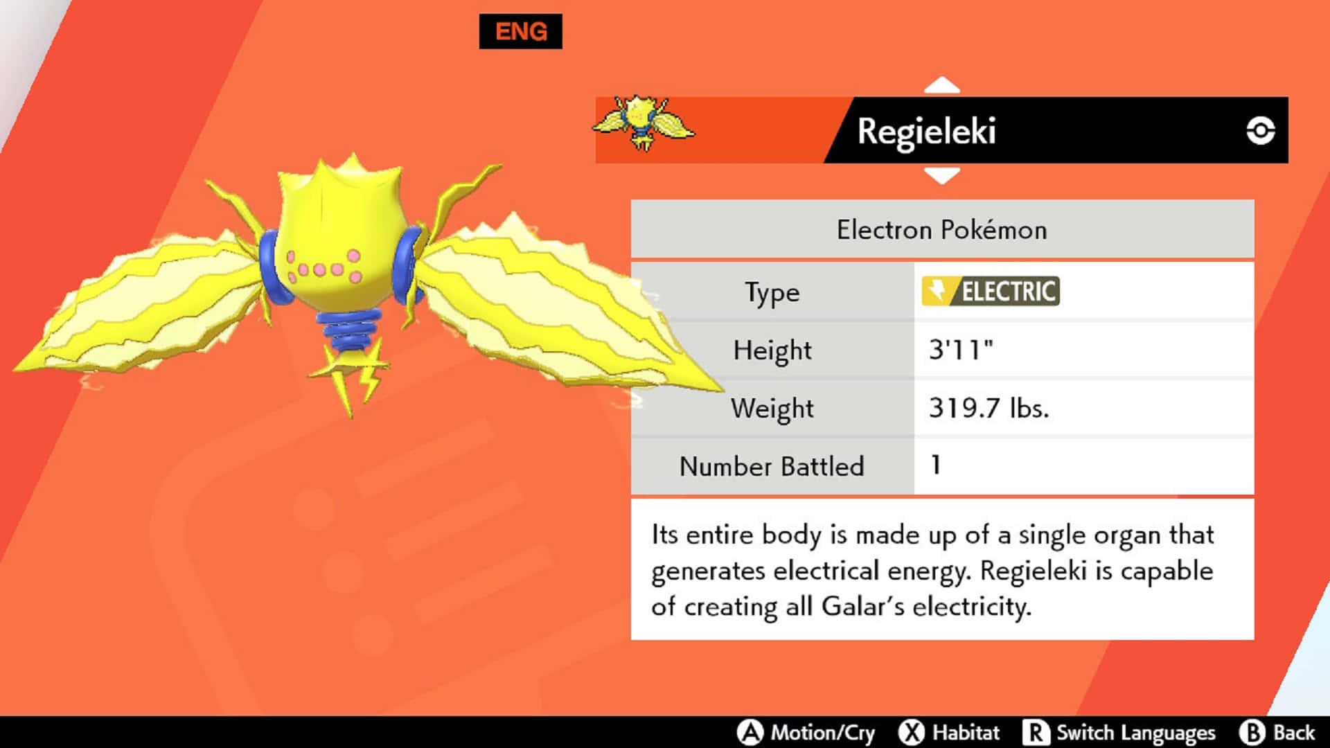 Pokedex Entry Of Regieleki Background