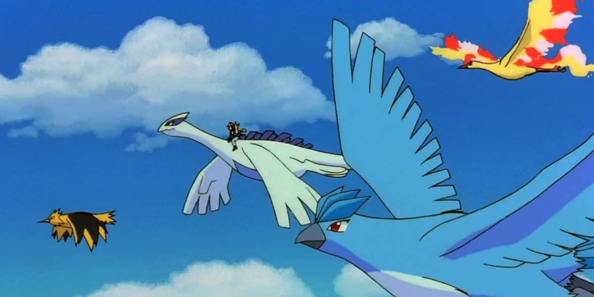 Pokemon 2000 Flying Cloudy Day Background