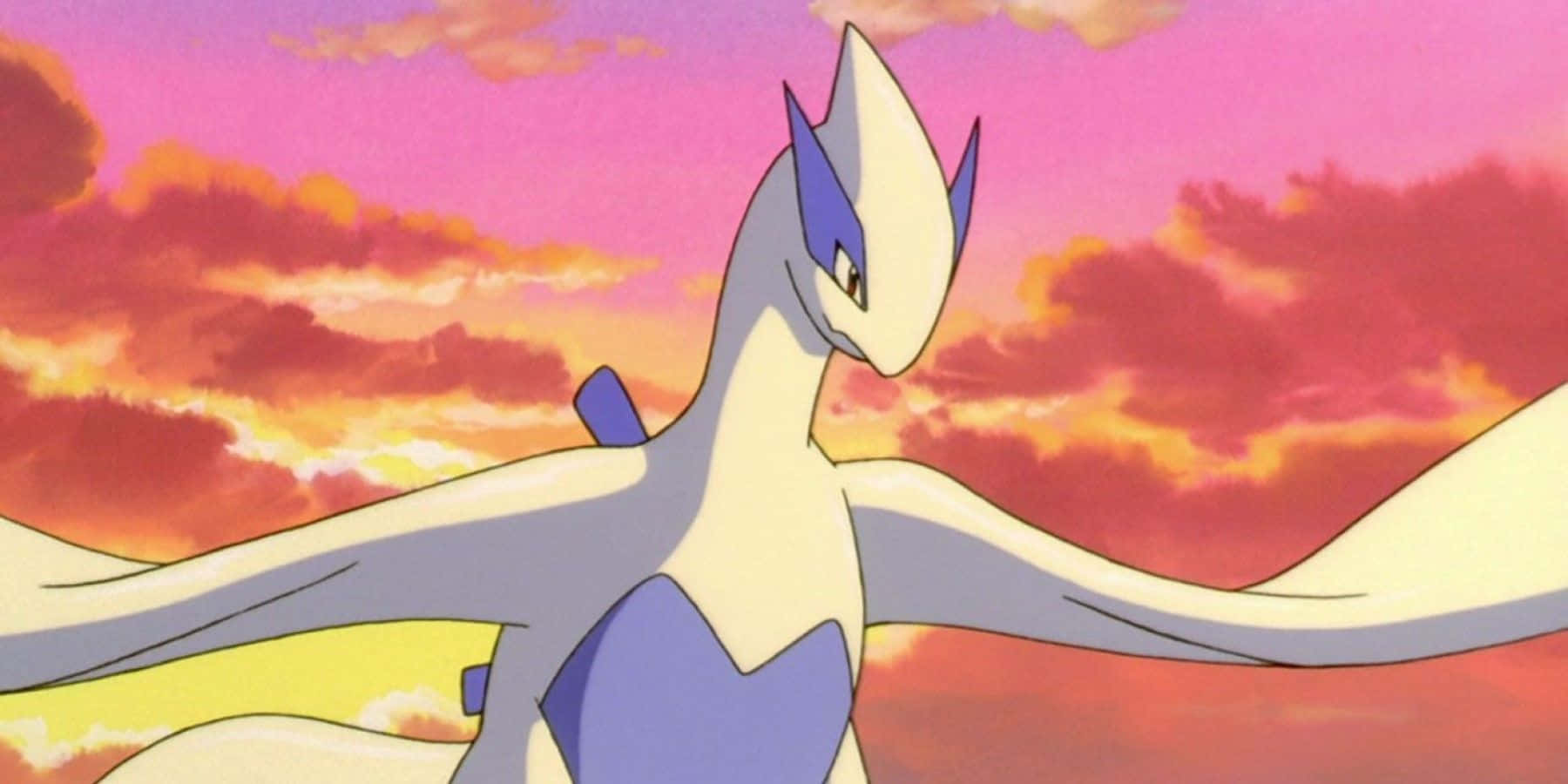 Pokemon 2000 Lugia In The Sunset Background