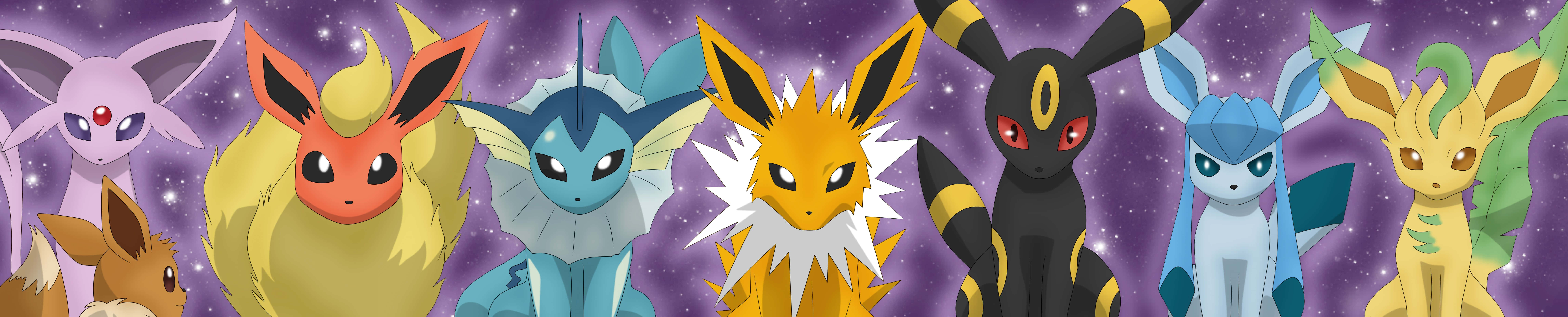 Pokemon - A Group Of Pokemon In A Purple Background Background