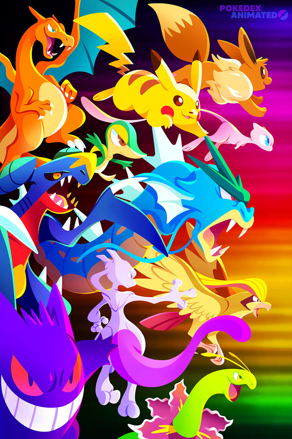 Pokemon - A Rainbow Of Colors Background