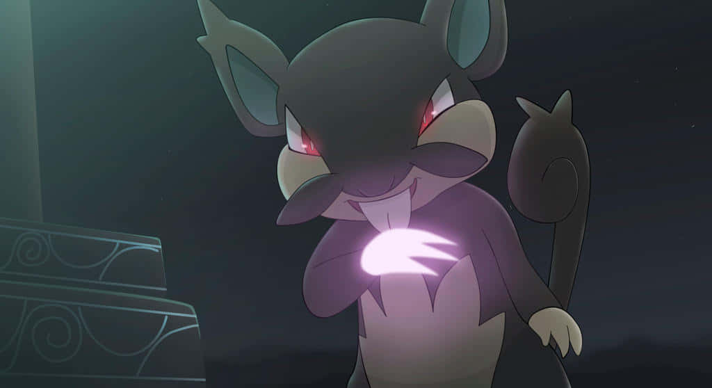 Pokémon Alolan Rattata With Gray Fur And Glowing Right Hand Background