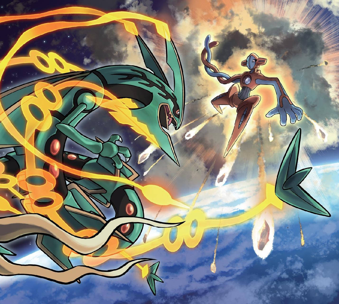Pokemon Battle Deoxys Vs Rayquaza Background