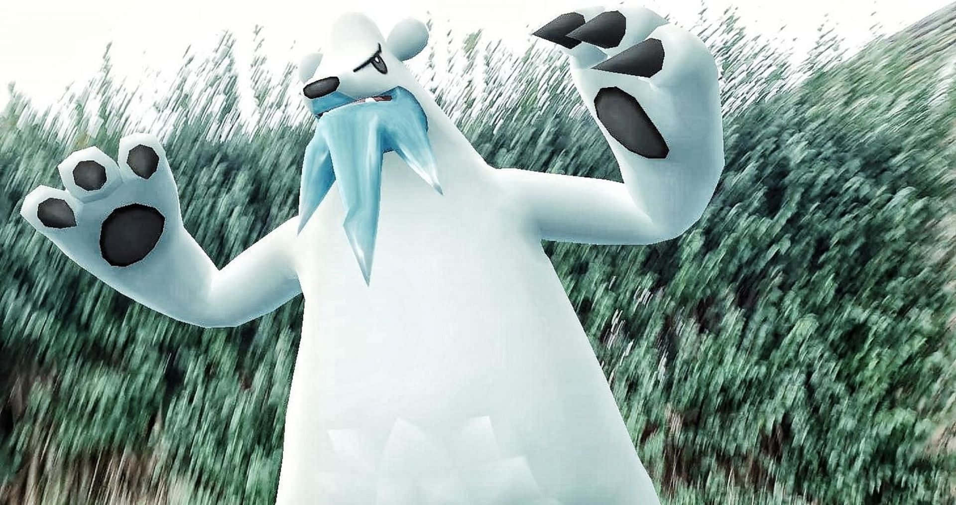 Pokémon Beartic With Green Plants Background