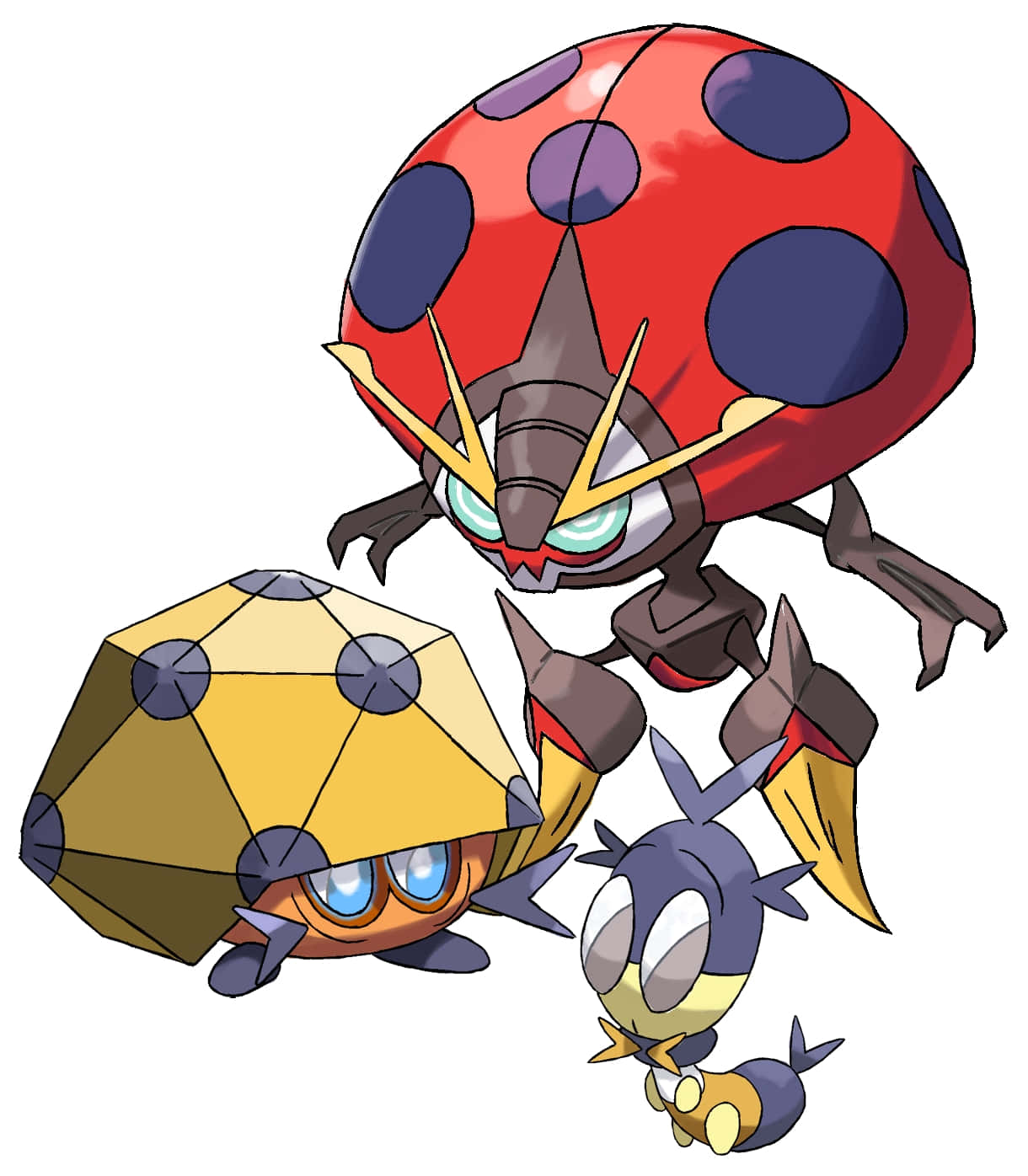 Pokémon Blipbug, Dottler, And Orbeetle In White Background