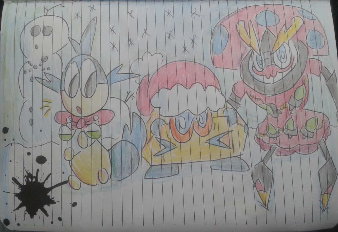 Pokémon Blipbug Paper Drawing Background