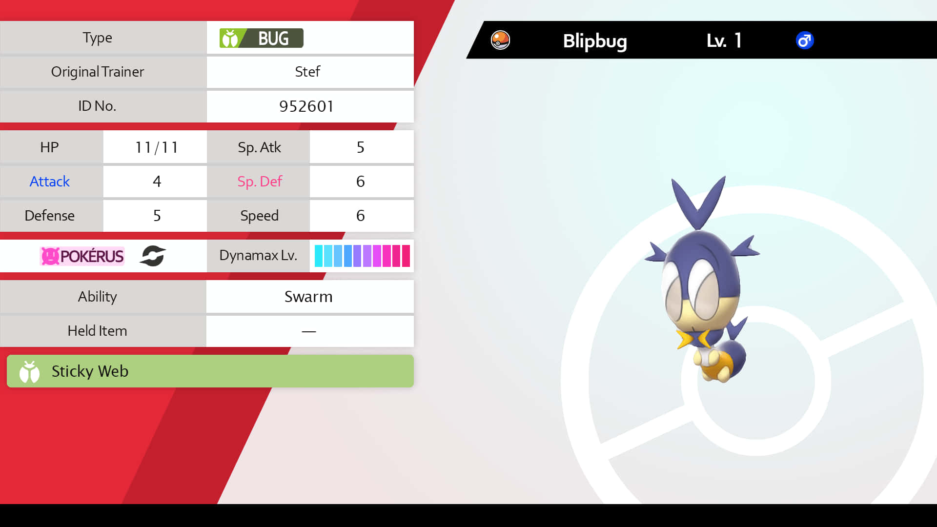 Pokémon Blipbug Statistics Background