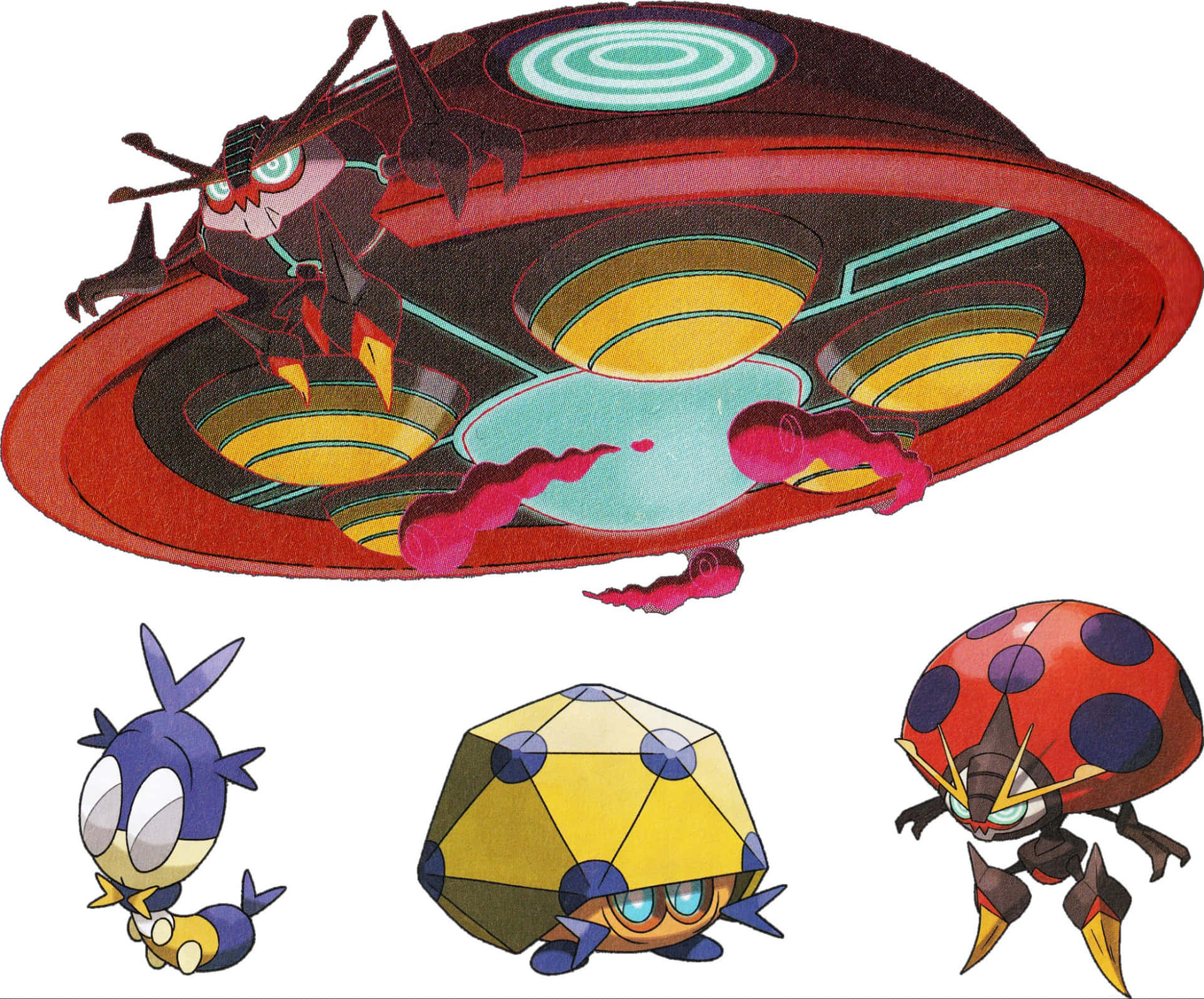 Pokémon Blipbug With Bug Spaceship Background