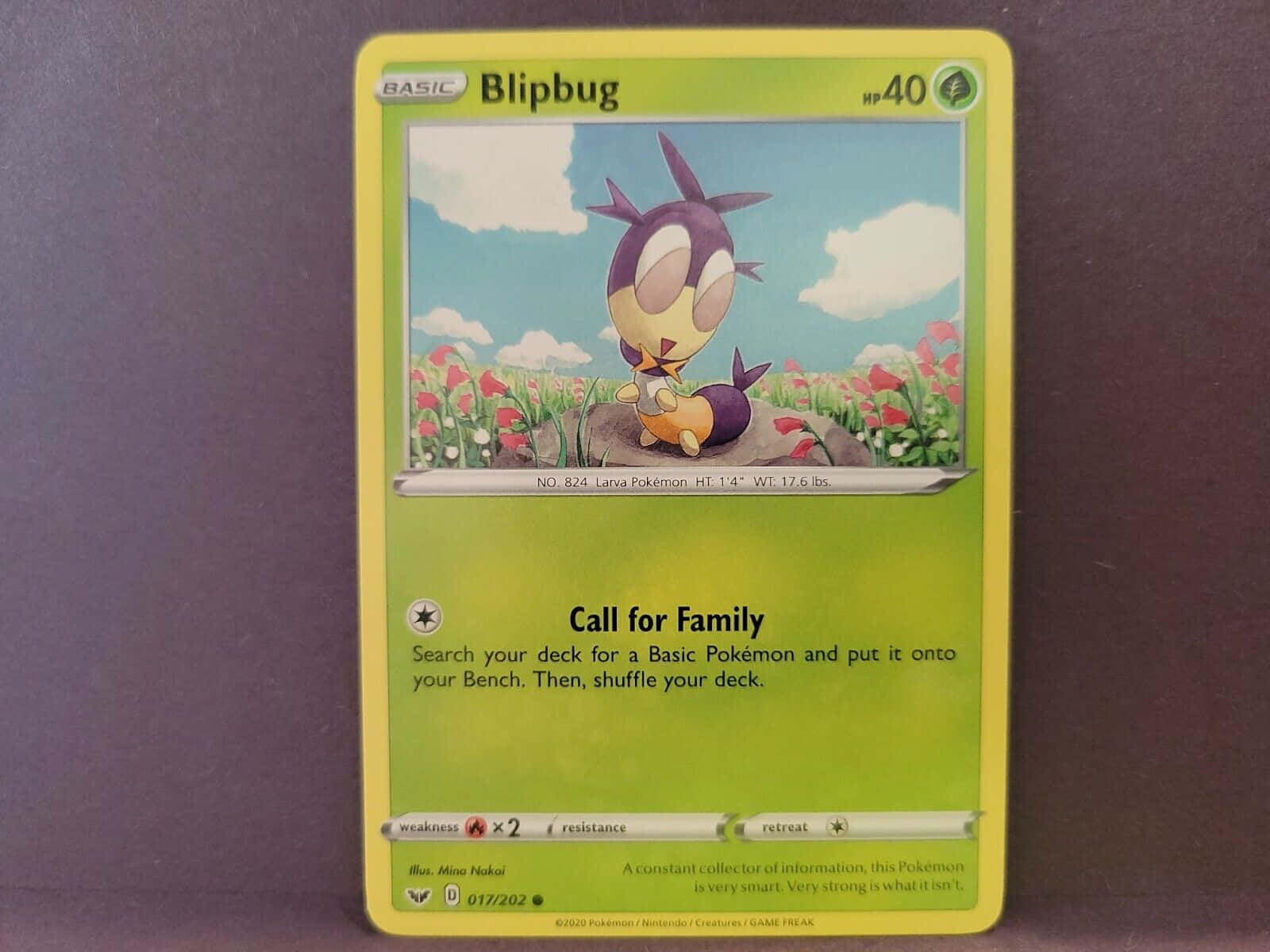 Pokémon Blipbug Yellow Game Card Background